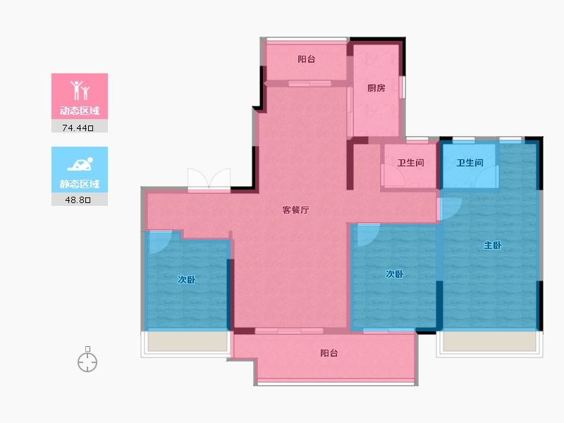 河南省-郑州市-润泓·东榕府-111.00-户型库-动静分区