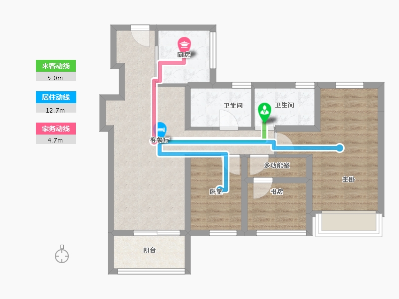 广东省-广州市-万科万汇天地·朗庭-71.52-户型库-动静线