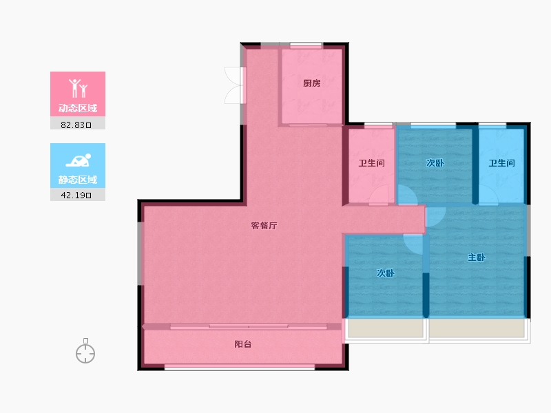 陕西省-西安市-金湾·沣河十里-114.00-户型库-动静分区