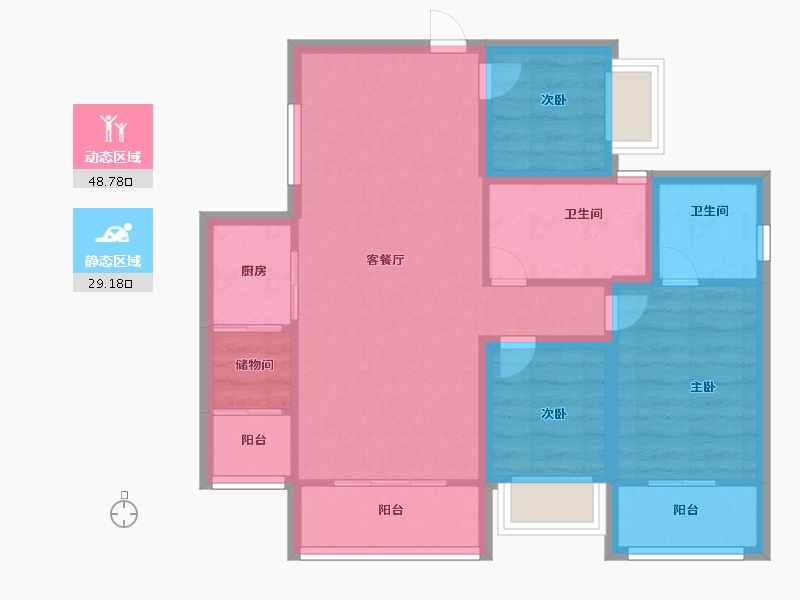 广东省-深圳市-南光城市花园-68.79-户型库-动静分区