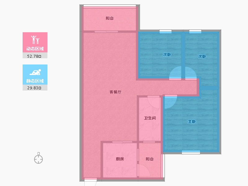 广东省-深圳市-鸿景春天花园-73.10-户型库-动静分区