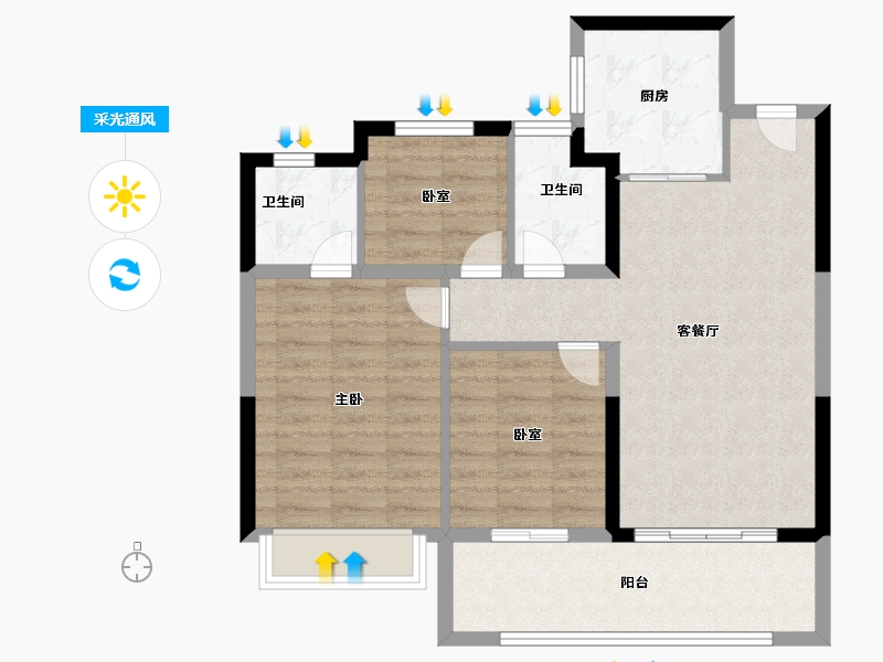 江苏省-南京市-弘阳·云玥美著-79.00-户型库-采光通风