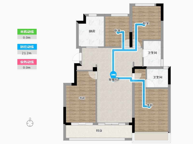 浙江省-杭州市-枫宜晓庐-101.19-户型库-动静线