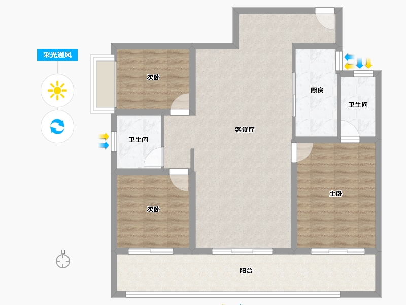 云南省-昆明市-万科城-102.01-户型库-采光通风