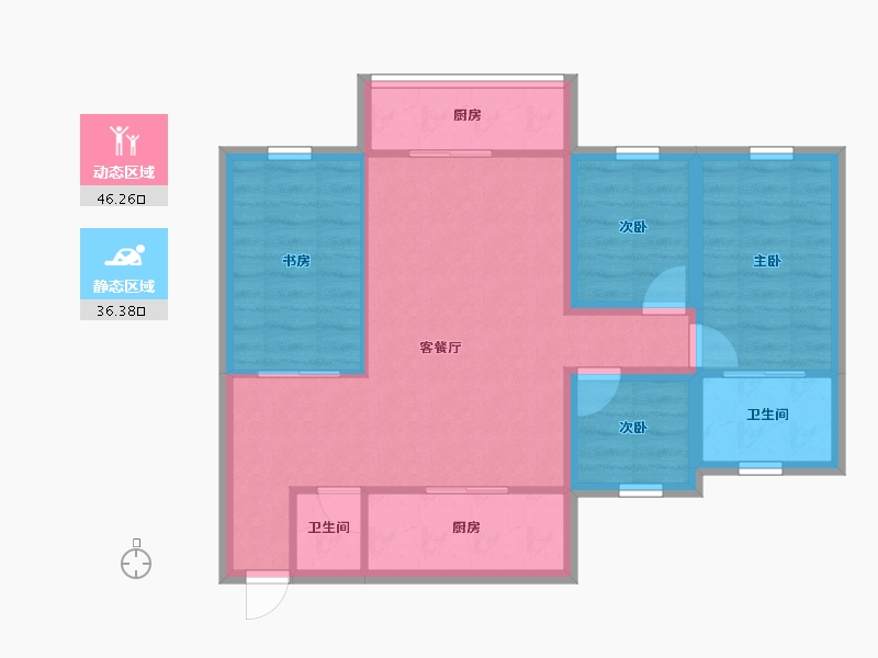 广东省-深圳市-中城康桥紫郡花园-73.55-户型库-动静分区