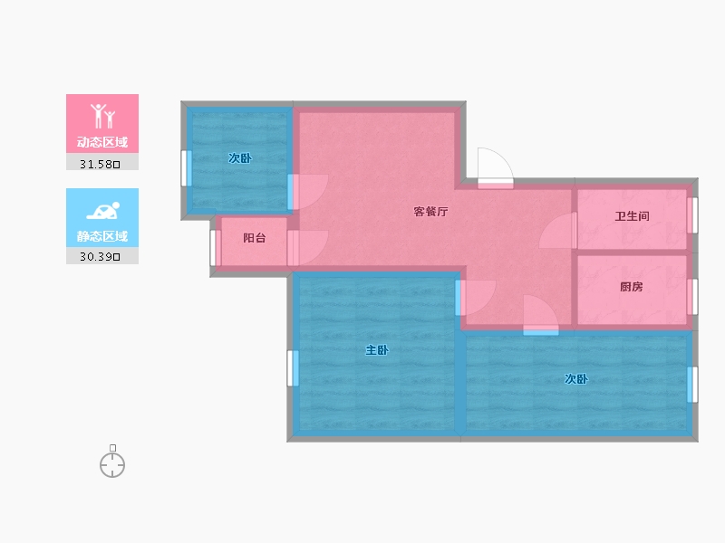 广东省-深圳市-贝丽花园-54.25-户型库-动静分区