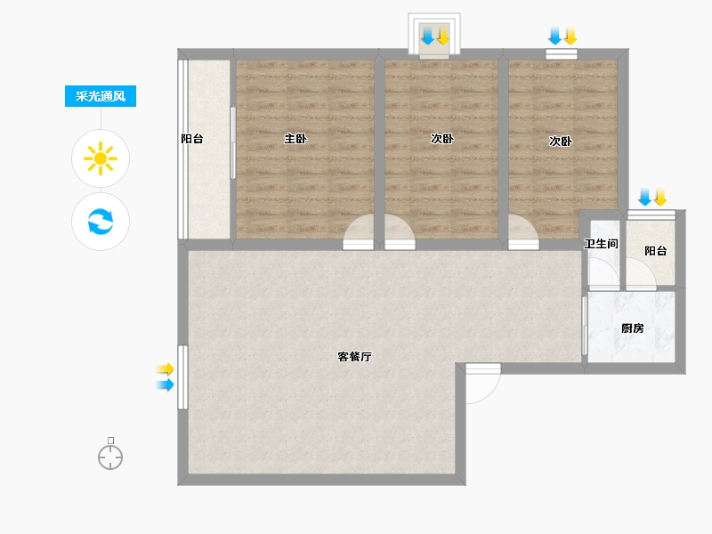 广东省-深圳市-南景苑大厦-88.60-户型库-采光通风