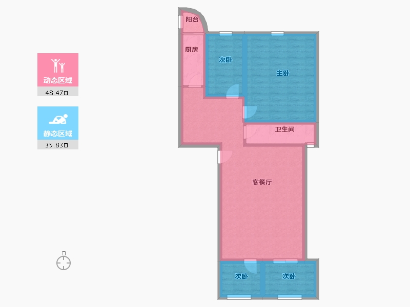 广东省-深圳市-祥祺花园-74.72-户型库-动静分区