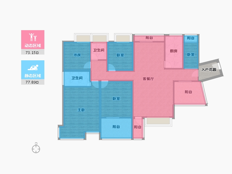 广东省-深圳市-碧海富通城一期-138.66-户型库-动静分区