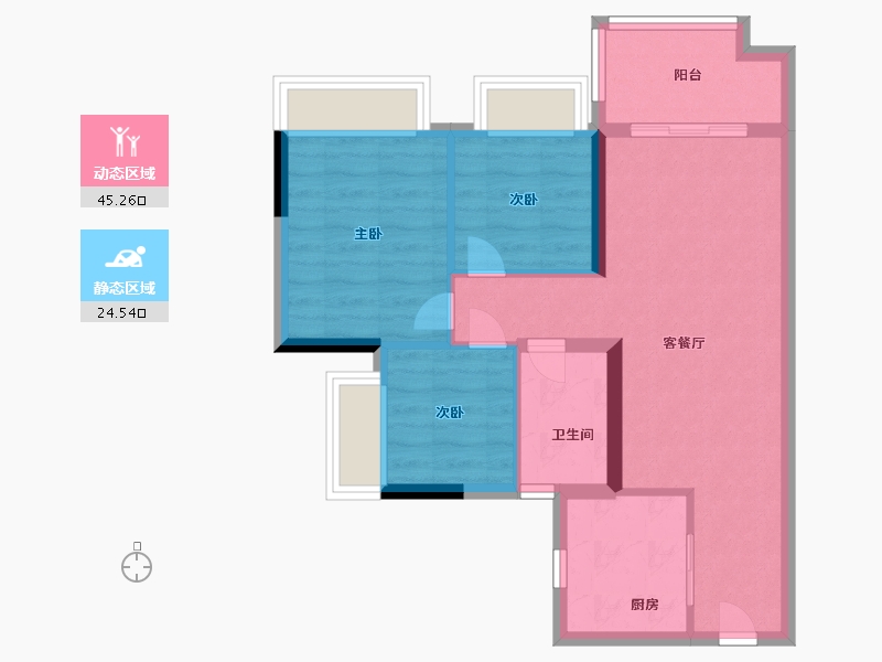 广东省-广州市-保利拾光年-61.60-户型库-动静分区