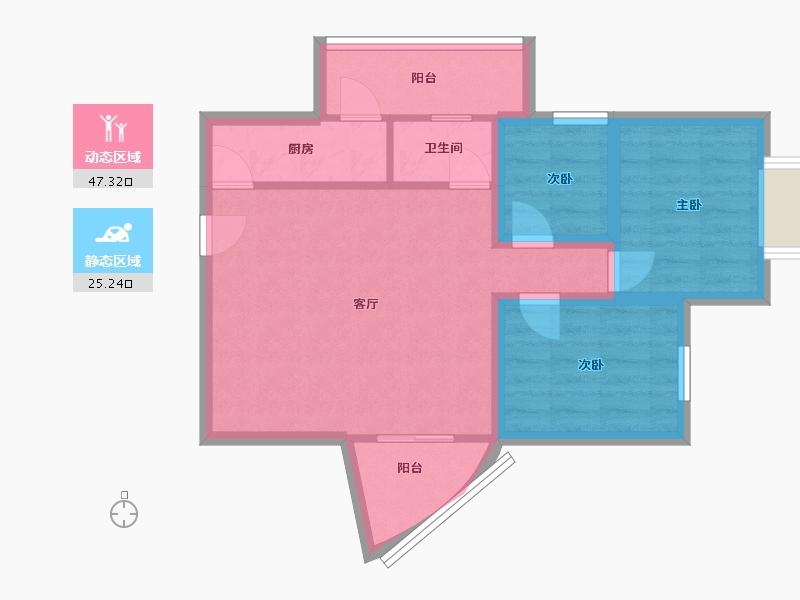 广东省-深圳市-金鼎大厦-64.41-户型库-动静分区