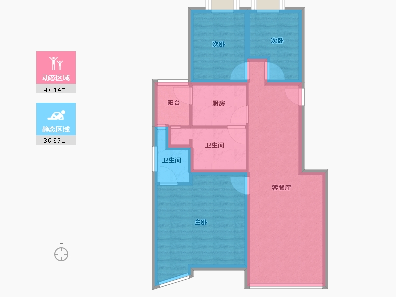 广东省-深圳市-百仕达花园(一期)-69.88-户型库-动静分区