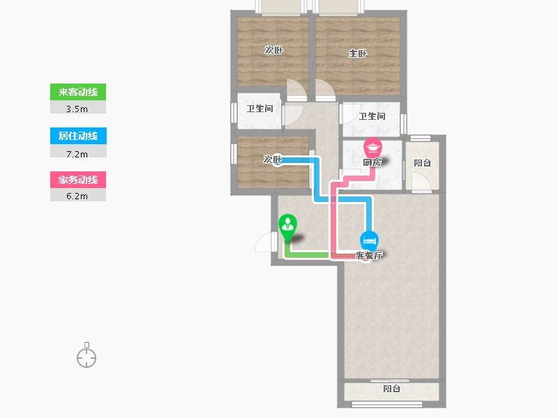 广东省-深圳市-百仕达花园(一期)-76.32-户型库-动静线