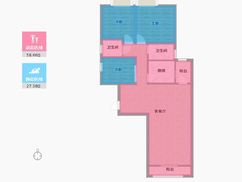 广东省-深圳市-百仕达花园(一期)-76.32-户型库-动静分区