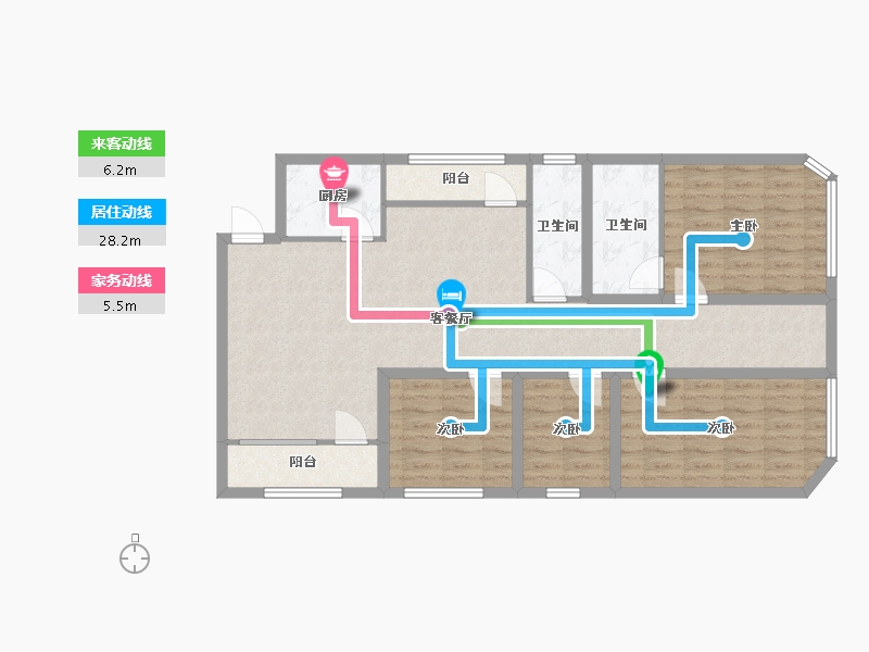 广东省-深圳市-嘉宾花园-100.36-户型库-动静线