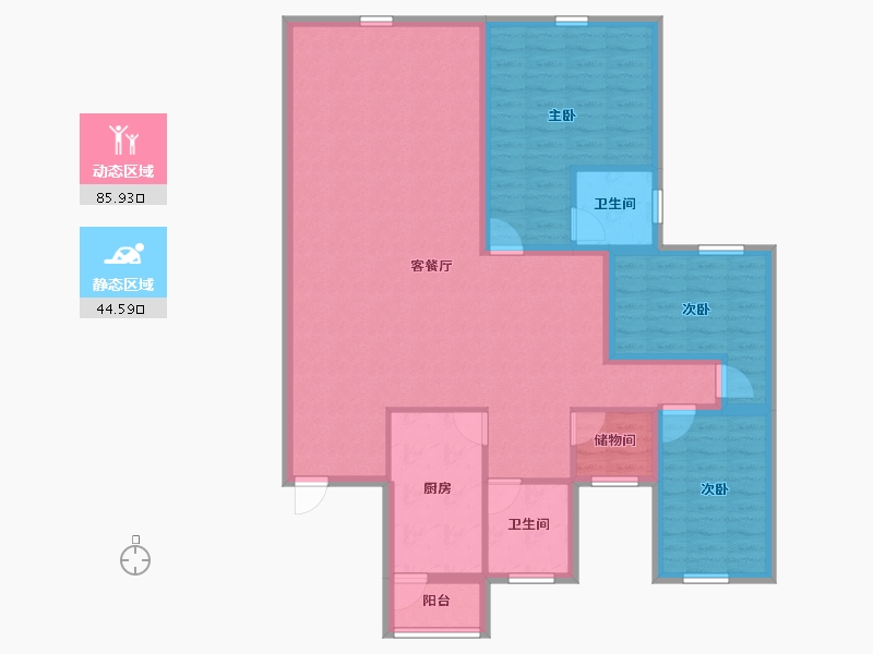 广东省-深圳市-百仕达花园(一期)-117.90-户型库-动静分区