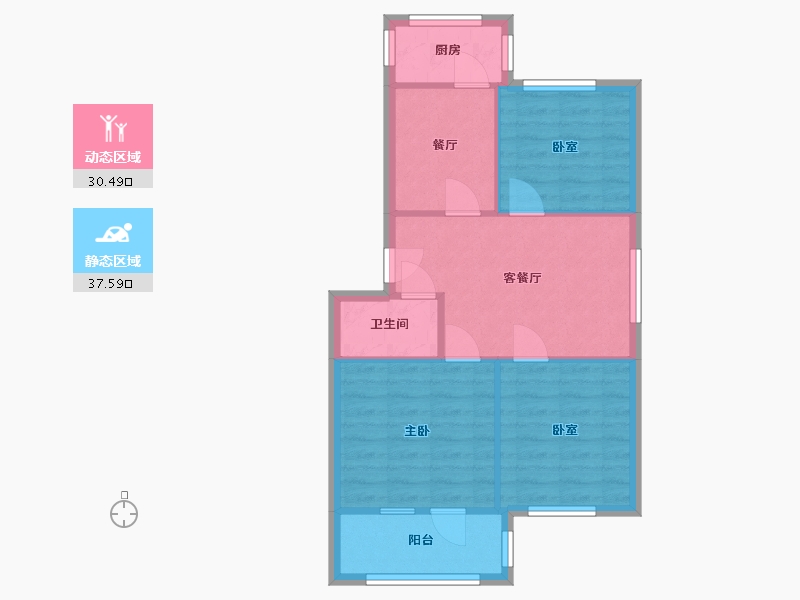 山西省-太原市-中铁十七局一公司宿舍-59.60-户型库-动静分区