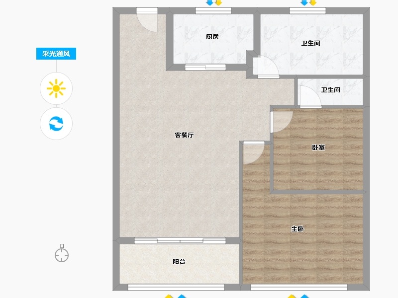 青海省-西宁市-汇鑫壹号-85.75-户型库-采光通风