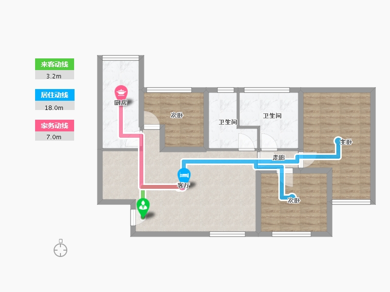 广东省-深圳市-百仕达花园(一期)-79.85-户型库-动静线