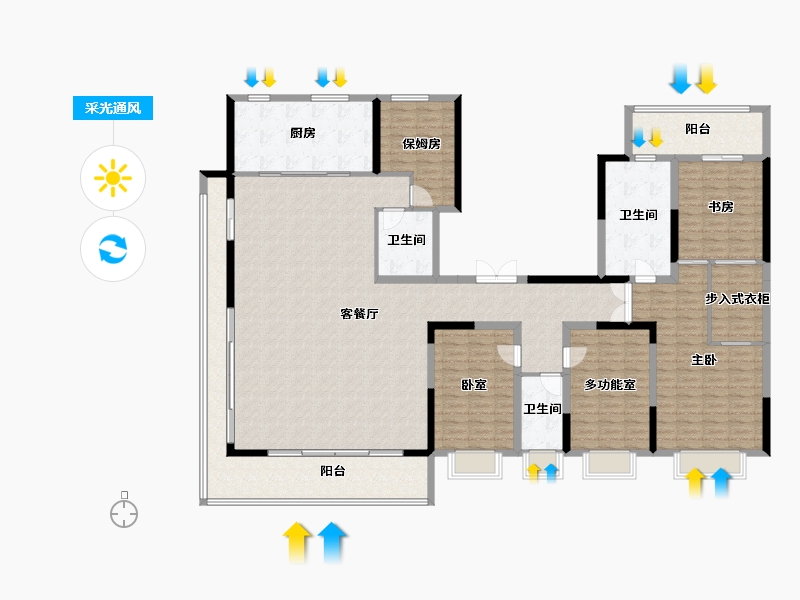 陕西省-宝鸡市-华厦中央印-221.19-户型库-采光通风