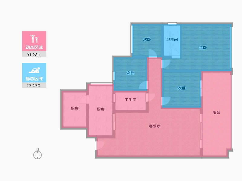 四川省-宜宾市-竹海丽景-104.80-户型库-动静分区