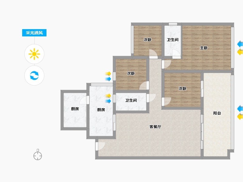 四川省-宜宾市-竹海丽景-104.80-户型库-采光通风