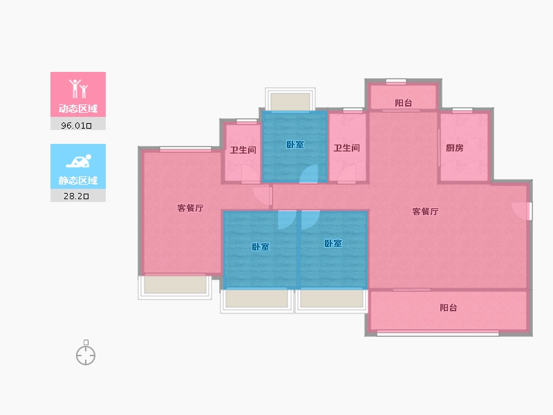 广东省-阳江市-万山天玺-113.77-户型库-动静分区