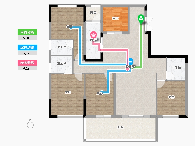 湖北省-十堰市-寿康·华悦府-135.38-户型库-动静线