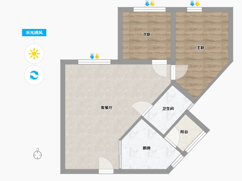 广东省-深圳市-跃华园-51.38-户型库-采光通风