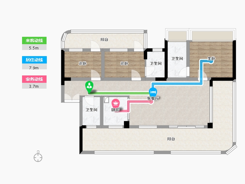 四川省-宜宾市-正和五洲庄园-134.00-户型库-动静线