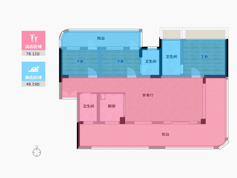 四川省-宜宾市-正和五洲庄园-134.00-户型库-动静分区