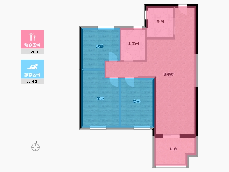 福建省-福州市-龙旺闽越水镇-59.99-户型库-动静分区