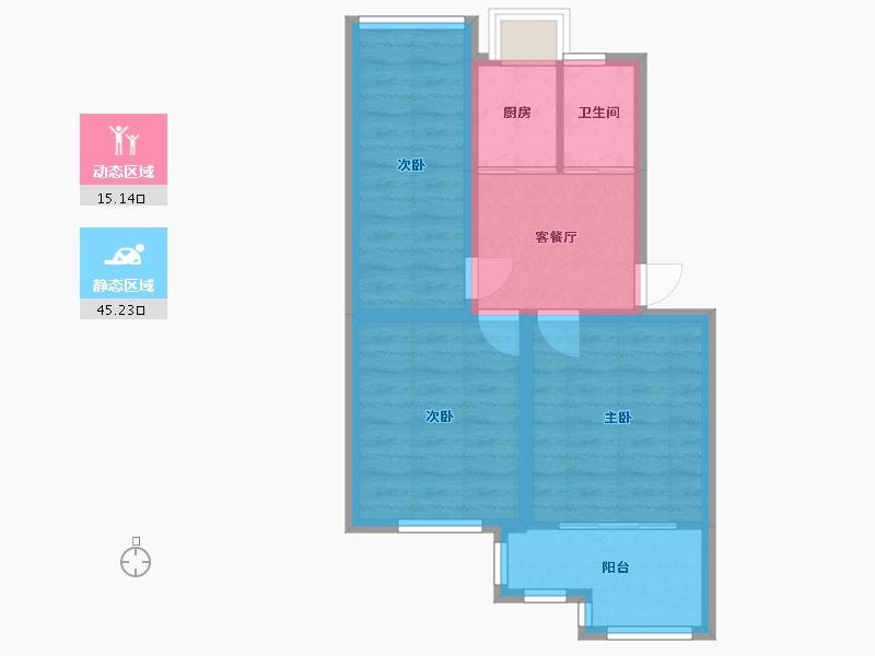 广东省-深圳市-贝丽花园-53.18-户型库-动静分区