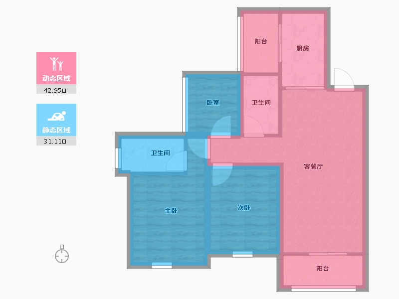 广东省-深圳市-中海锦城-65.15-户型库-动静分区