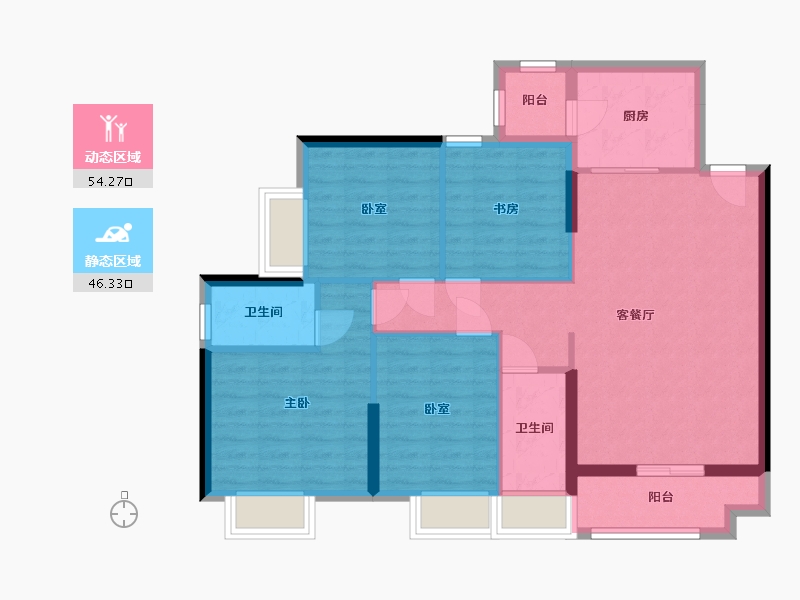 广东省-清远市-臻景誉丰花园-99.20-户型库-动静分区