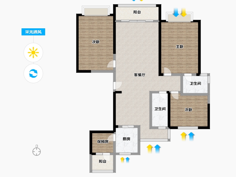 甘肃省-兰州市-宝石花小区-147.20-户型库-采光通风