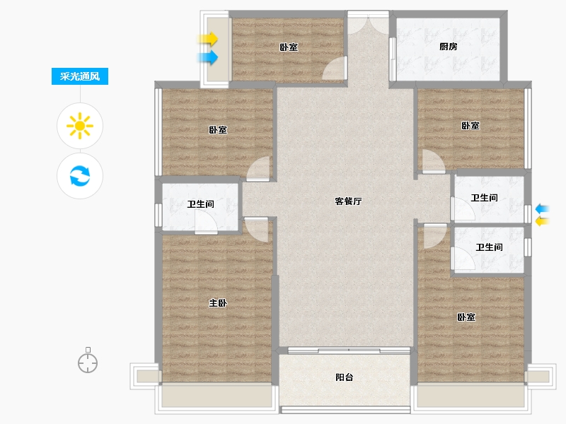 广东省-深圳市-山海上园-140.48-户型库-采光通风