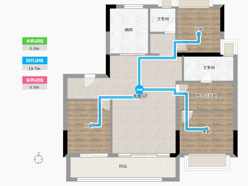 湖北省-武汉市-中国电建地产·汉口公馆-88.00-户型库-动静线