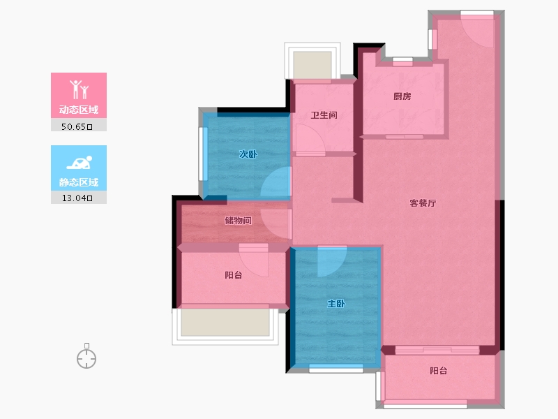 广东省-广州市-越秀·大学·星汇锦城-55.88-户型库-动静分区