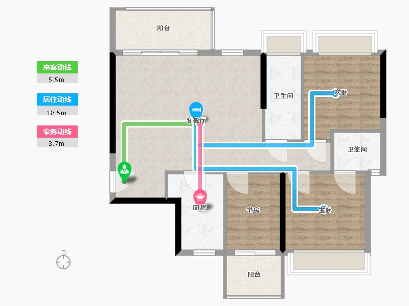 广东省-汕头市-怡璟海岸雅园-96.00-户型库-动静线