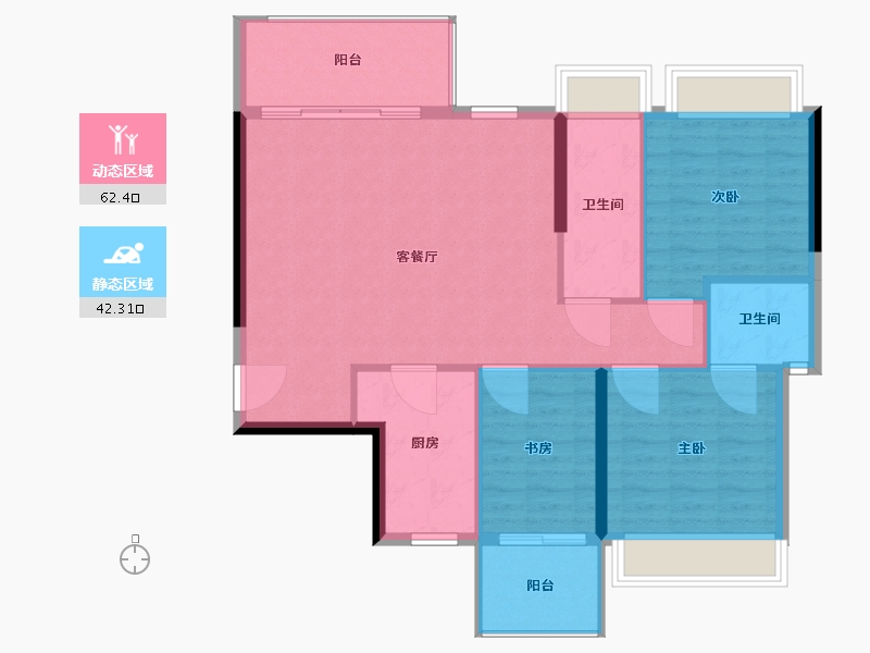 广东省-汕头市-怡璟海岸雅园-96.00-户型库-动静分区