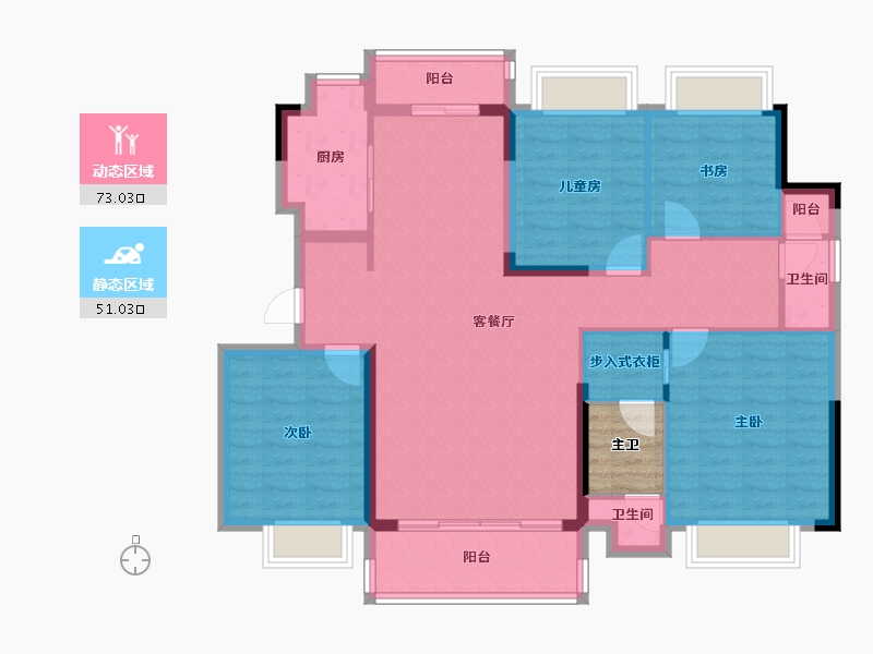 湖北省-武汉市-国铁城投·国樾滨江-115.20-户型库-动静分区