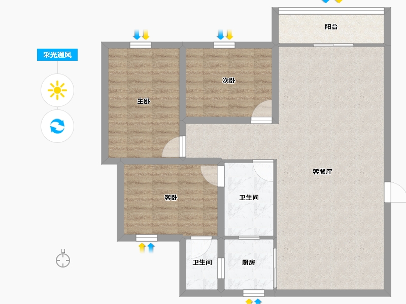 广东省-深圳市-富源花园-88.24-户型库-采光通风