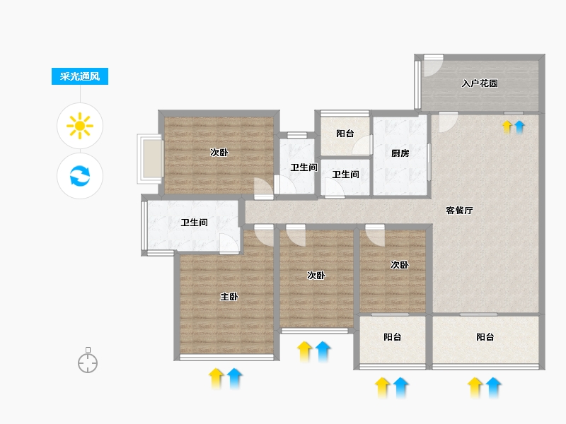 广东省-深圳市-兴华路2号(星航华府)-141.69-户型库-采光通风