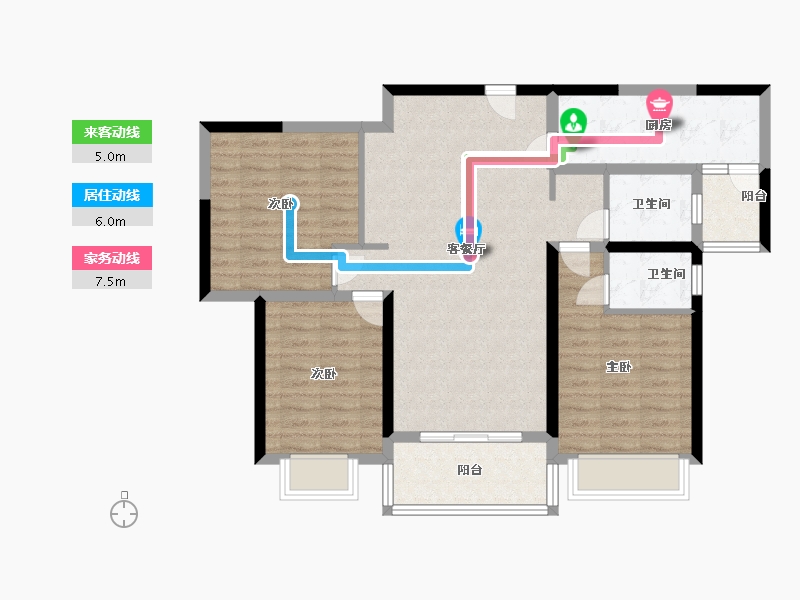 河南省-新乡市-孟电观澜壹号-93.99-户型库-动静线