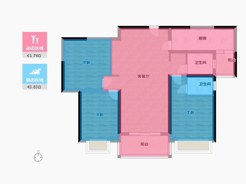 河南省-新乡市-孟电观澜壹号-93.99-户型库-动静分区