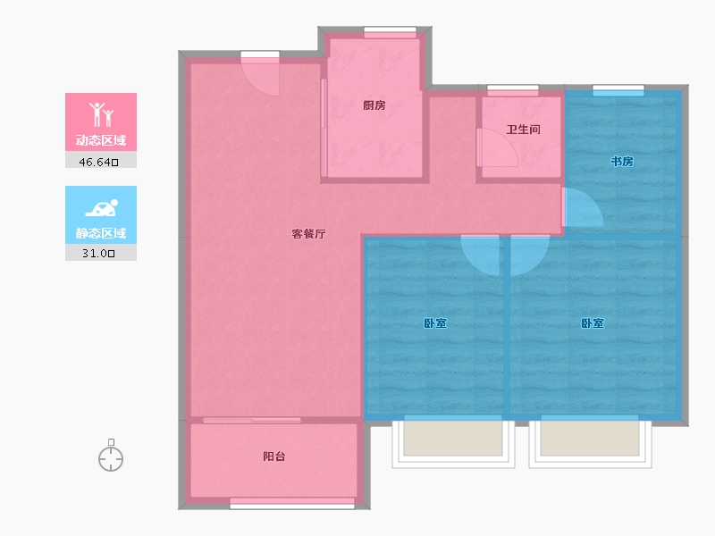 江苏省-南京市-颐和·芳庭-70.58-户型库-动静分区