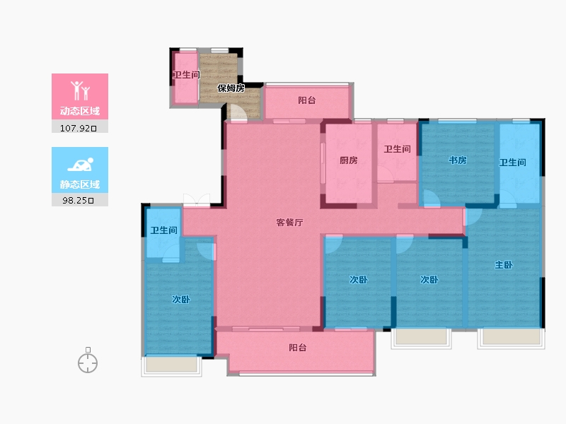 河南省-郑州市-润泓·东榕府-192.00-户型库-动静分区