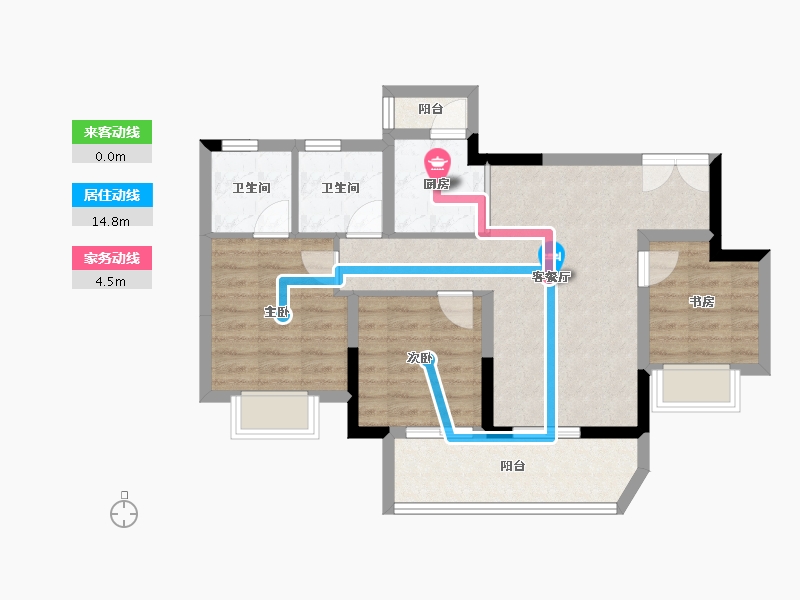 重庆-重庆市-成都城投春江蘭庭-71.85-户型库-动静线