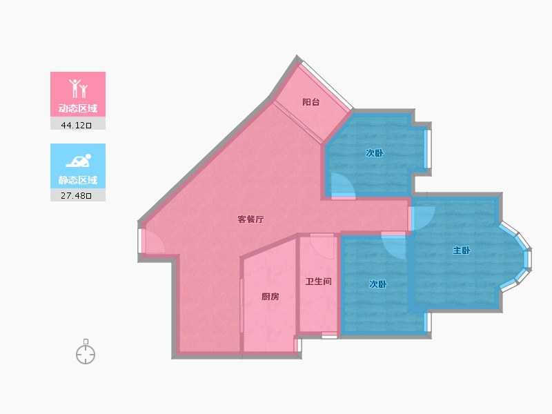 广东省-深圳市-前海花园-63.25-户型库-动静分区